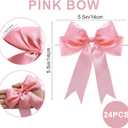 Pink Satin Bows for Gift Wrapping, 5.5inch Ribbon Gift Bows for Birthday, Wedding, Party,Christmas Decoration,Valentines Day bow24 Pcs