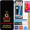 Screen Replacement LCD Display Touch Digitizer Assembly with Frame for Motorola Moto G 5G 2023 XT2313 XT2313-3 XT2313-4 XT2313-6 6.5 inches