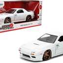 Jada Toys JDM Tuners 1:24 Scale Die-Cast 1985 Mazda RX-7 (FC) Volk Racing, Opening Doors, Detailed Interior, Rubber Tires, Collectible for Ages 8+(White)