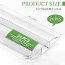 Tandefio 24 Pcs 4 ft Polycarbonate Greenhouse Panels H Connectors Fits 6 mm Polycarbonate Panels Clear Roofing Greenhouse Accessories, 0.2 Inch Thick