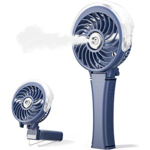 HandFan 2025 Upgraded Portable Misting Fan, Two Button Easy Operation, Handheld Rechargeable Mister Fan, Spray Water Mist Fans, Mini Electric Cooling Fans for Travel, Outdoors, Disney(Royal Blue)