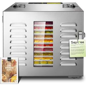 Commercial 10 Trays food dehydrator machine for jerky and herbs, Usable Area up to 17ft and 195 Temperature, 1000W Detachable Stainless Steel Dryer,for Meat, Fruit, mushrooms,beef,Pet Food