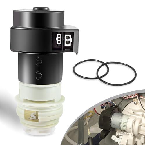 154844101 Dishwasher Circulation Pump Motor with Two New O-Ring Seals Fit for Frigidaire and Kenmore Dishwashers Replace 154828601,154795001,154793001,154700001,154719201.(Two Electrical Connector)