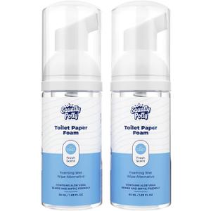 Squatty Potty Toilet Tissue Paper Foam Instant Wet Wipe Alternative - 2 Pack, 50 ml, 1.69 Fl Oz