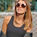 Geyoga 4 Pieces Basic Workout Crop Tank Tops Sleeveless Racerback Sport Tank Top for Women Yoga Running (Black)