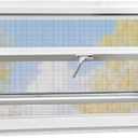 Vinyl Basement Hopper Window, 32" x 16" Bathroom Window with Double Pane Insulated Glass and Fiberglass Screen, White PVC Frame, Energy Efficient Replacement Window for Basement, Bathroom (White)