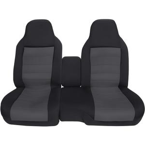 NLQR Dark Gray Front Seat Covers fit for Ford Ranger Pickup 2004-2012, Front 60/40 Cloth High Back Bench Seat Cover, Without Console Cover