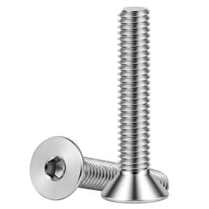 1/4-20 x 1-1/2" Flat Head Socket Cap Screws Countersunk Bolts, Stainless Steel 18-8 (304), Bright Finish, DIN 7991, Full Thread, Allen Socket Drive, 30 PCS