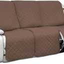 PureFit Water Resistant Reversible Sofa Covers for Reclining Sofa 3 Seat - Non Slip Split Recliner Couch Cover for 3 Cushion Couch, Washable Furniture Protector for Kids, Dogs