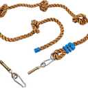 Climbing Rope for Kids, 8.2 FT Long with 4 Knotted Steps, Playground Accessories, Rope Swing for Obstacle Course, Treehouse Swingset Accessories Training for Kids Outdoor, Brown