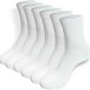 Seamless Crew Socks above Ankle, Cotton Dress Socks for Women, Women's Thin Crew Socks (6 Pairs) (White)