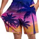 Men Swim Trunks 9 Inch with Mesh Lining Breathable Quick Dry Drawstring Pockets for Summer Beach Pool Board (M)