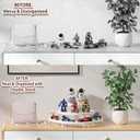 3 Tier Risers Display Stand,Wooden Cupcake Holder Stand,Rustic Cologne and Perfume Organizer for Women,Dessert Table Display Set for Party (White)