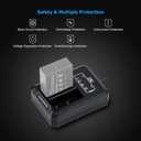 NP-W126 NP-W126S Battery Charger Dual Charger Built-in USB Cable for Fujifilm X100VI X-T50 X-T30 II X-S10 X Half X-PRO3 X-Pro2 X-Pro1 X-T30 X-T20 X-T10 X-T3 X-T2 X100V X100F X-E5 X-E4 X-E3 X-M5 X-T200