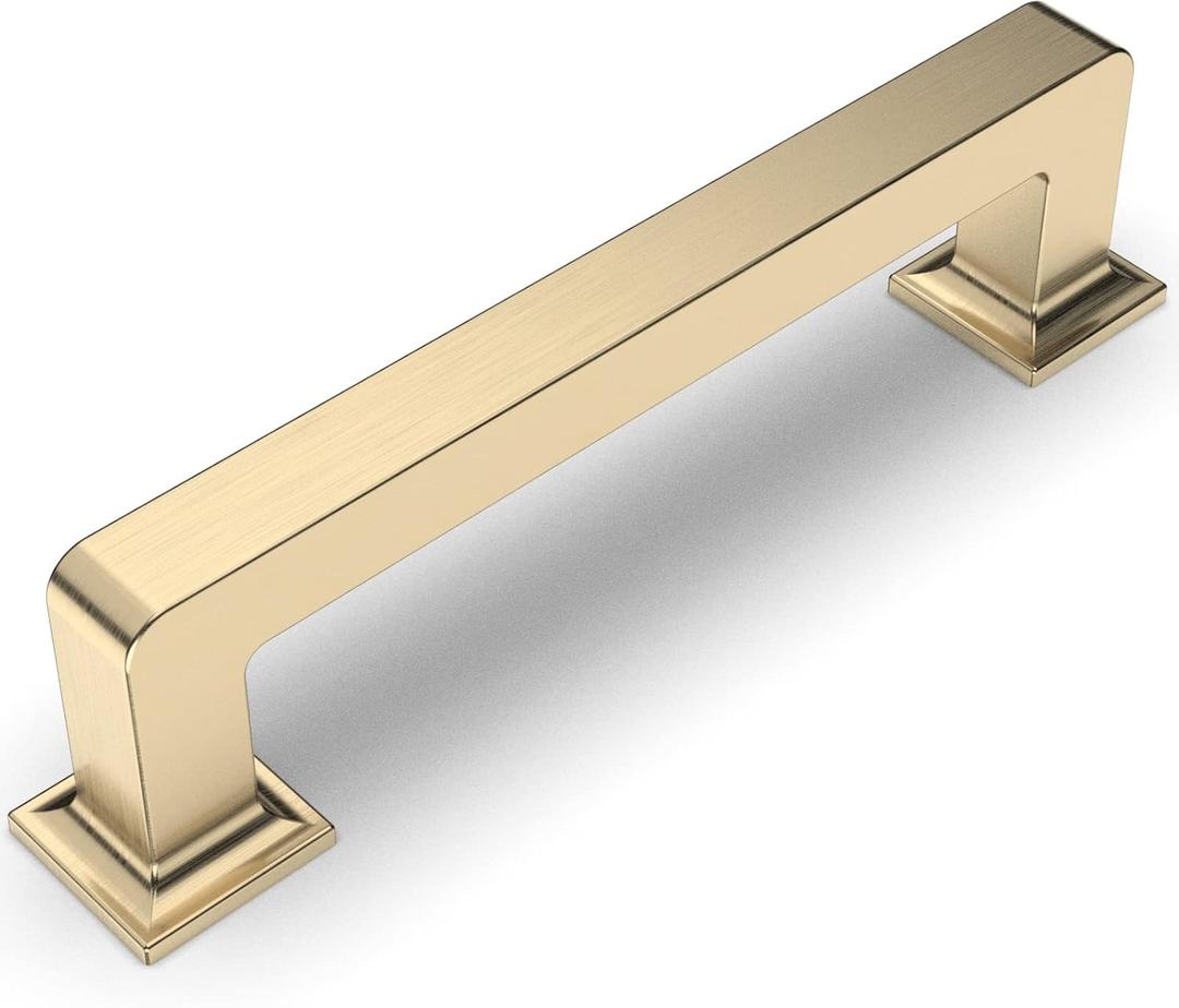 Amerdeco 10 Pack Brushed Brass Cabinet Pulls 3 Inch(76MM) Hole Centers Kitchen Cabinet Handles Cabinet Hardware Kitchen Handles for Cabinets Cupboard Handles Drawer Pulls ZH0019