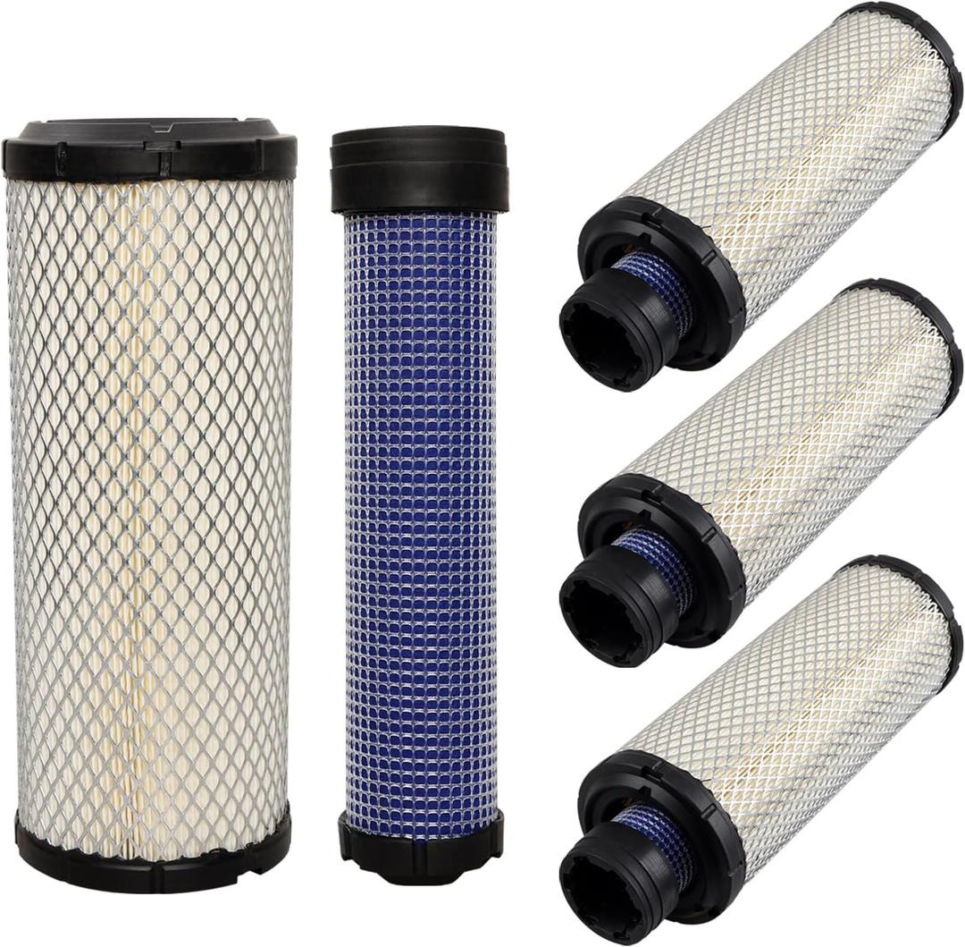 P821575 & P822858 Air Filter Set Replaces 11013-7044 11013-7045, M131802 M131803, 25 083 01-s 25 083 04-s,Wix 46438 42985 fit bobcat 325 553,John Deere 2305 2320,Kawasaki FX691V Kohler CH1000 4 Pack