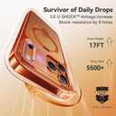 CASEKOO Glossy 360 Spin Magnetic Stand for iPhone 17 Pro Max Case [Fit for MagSafe][17FT Military Protection] Slim Hand-Polished Frame Titanium Alloy Sturdy Stand 6.9", Glossy Cosmic Orange