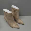 JANSEVEN Women's Heeled Ankle Boots Stiletto High Heel Booties Pointed Toe Comfortable Sexy Classic Short Boots (Beige, 6)