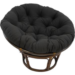 Papasan Round Chair Cushion, Thickened Soft Egg Chair Cushions Replacement, Hanging Swing Seat Pads for Outdoor Indoor Garden Patio (Without Seats) (52inX52in, Black)