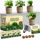 HOME GROWN Indoor Organic Herb Garden Kit, Unique Valentines Day Gift for Adults, Men, & Women,Grow 4 Herb Seeds for Kitchen Window Garden,Beginner DIY Hobby Gardening Gift for Plant Lovers, Mom & Dad