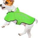 Dog Raincoat with Removable Hoodie, Rain Coats Waterproof Windproof Snowproof, Rain Jacket with Reflective Strip/Adjustable Drawstring/Leash Hole for Dog Walking (Green, Small)