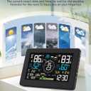 WiFi Weather Station Wireless Indoor Outdoor, Thermometer with Rain Gauge and Wind Speed/Direction, Large Display for Weather Forecast, Temperature, Humidity, Clock, Alarm, UV, Air Pressure, Black