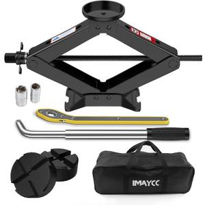 Scissor Jack 3 Ton, 4.1"-18.3" Lifting Car Jack, Heavy Duty Car Jack Kit, Portable Tire Changing kit with Lug Wrench, Tire Jack Tool for Car SUV MPV