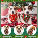 Aliceset 240 Pcs Christmas Dog Bandana Bulks Red Green Xmas Tree Santa Hat Snowflake Patterns Dog Kerchief Set Bibs Triangle Pet Scarf Soft Gifts Cat Costume Accessories for Small and Medium Puppy