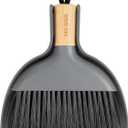 MR.SIGA Mini Dustpan and Brush Set, Portable Cleaning Brush and Dustpan Combo with Bamboo Handle, Gray, 1 Set
