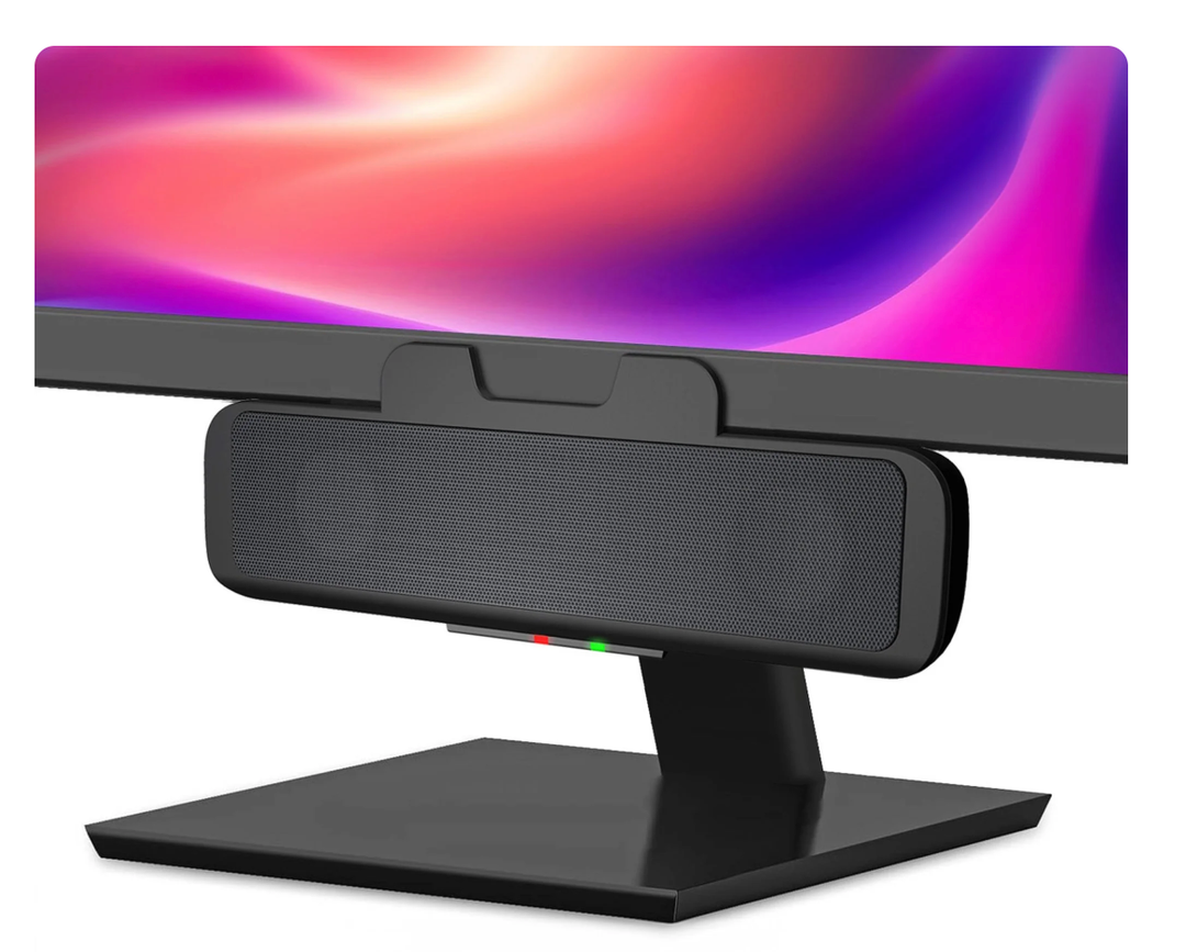 Cyber Acoustics USB Speaker Bar (CA2890) – Stereo USB Powered Speaker, Easily Clamps to Monitor, Convenient Controls