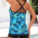 Yonique 2 Piece Tankini Swimsuits for Women with Boy Shorts Athletic Swim Tank Top Bathing Suits (XL)