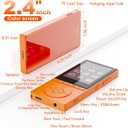 64GB MP3 Player with Bluetooth 5.3, Color Screen 2.4", Music Player with HiFi Sound, MP3 Players Built in HD Speaker Voice Recorder E-Book, Expanded Up to 128GB, Earphone Included, for Sports Runner