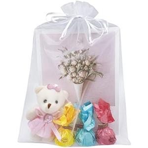 Jexila 50 Pack White Organza Bags 8X12 inch Large Mesh Bags Drawstring Gift Packing for Jewelry Christmas Wedding Party Favor Bags (White)