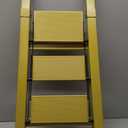 Taranta 3 Step Ladder, Lightweight Aluminum Step Stool with Convenient Handgrip, Folding Ladder with Anti-Slip Pedals, 330lbs Capacity Stepladder for Home, Office, Kitchen - Twilight Yellow