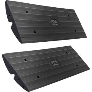 Vehicle Curbside Driveway Ramp - 4ft Heavy Duty Rubber Threshold Bridge Tracks Curb Ramps, 2 Pieces Set (for Car, Truck, Scooter, Bike, Motorcycle, Wheelchair Mobility), Black