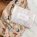 Flour Sack Kitchen Towels - Set of 2 Cotton Dish Towels with Hanging Loop Decorative 16x26 Inch Absorbent Cute Design for Housewarming Gifts, Shroom Butterfly