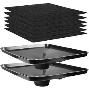 2-Pack 17892 Transmission Drain Pan for Lisle Oil Drains, 6Pcs 22'' Oil Drain Splash Pads, Large Fluid Catch Pan Square Oil Drain Pan Fits Different Funnels Keep Floor Clean