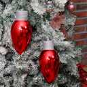Zubebe 2 Pcs 12 Inch Glitter Lightbulb Shaped Ornament - Large Christmas Bulbs for Outdoor Tree Decorations - Plastic Light Bulb Hanging for Holiday Party