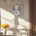 LKETW Winter Reindeer Oval Wall Art Decor, Rustic Winter Elk Deer Oval Canvas Hanging Decor, Retro Farmhouse Forest Reindeer Wall Decorations for Home Living Room Bedroom, 8.6x11.4 Inch