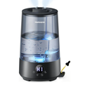Homvana 3.6L Cool Mist Humidifiers for Bedroom, Large Room, Home, House, Office, Living Room, 34H Top Fill Easy to Clean Small Humidifier for Plants indoor, Grow Tents, Greenhouse, Filterless (Black)