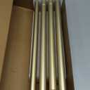 MODE Premium Collection Side Mount 1 1/8" Diameter Curtain Rod Set of Two with Brushed Gold End Cap Finials and Steel Wall Mounted 12 to 20 Adjustable Curtain Rods, Brushed Gold (Fits 12"-20" wide windows)