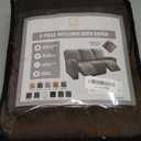 ULTICOR Velvet 8-Pieces Recliner Sofa Covers Stretch Reclining Couch Covers for 3 Cushion Reclining Sofa Slipcovers Furniture Covers Thick Soft Washable (3 Seater Recliner Cover, Chocolate)