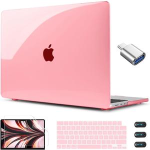 CISSOOK Compatible with MacBook Air 13.6 inch Case Glitter 2026 2025 2024 2023 2022 A3449 M5 A3240 M4 A3113 M3 A2681 M2 Chip, Sparkly Pink Bling Hard Shell Case for MacBook Air 13, Rose Pink Glitter