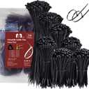 Zip Ties Assorted Sizes 700 Pack 4+6+8+10+12 Inch Cable Ties Heavy Duty 40lbs Plastic Wire Ties UV Resistant Zipties Black Small Zip Tie Wraps Assortment Cord Management for Home, Office, Gardening