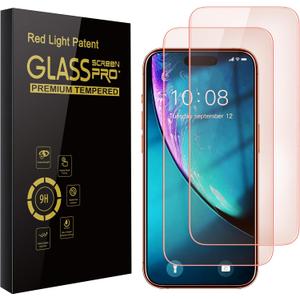 2 Pack Screen Protector for iPhone 17 Pro Max [6.9 inch] with Installation Frame, New Red Light 9H Tempered Glass Screen Protector Upgraded Protection, Anti-Blue Light
