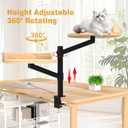 Cat Desk Bed for Indoor, 15.75" Double Cat Beds for Desk with Mats, 360° Rotating & Height Adjustable, Each Supports up to 22kg/48.5 lb, Modern Furniture for Office Desks and Gaming Tables
