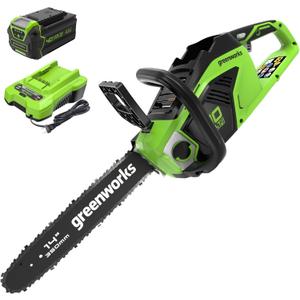 Greenworks 40V 14" Cordless Battery Chainsaw w/ 4 Ah Battery & Charger