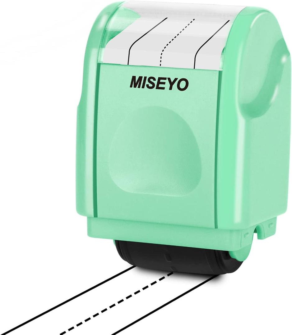 Miseyo Dashed Handwriting Lines Practice Roller Stamp,Self-Inking Line Rolling Stamps for Kids Writing - Mint Green