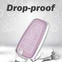 for Ford Key Fob Cover with Keychain, Soft TPU Protection Fob Case Compatible with Explorer Fusion Escape Edge Expedition F150 F250 F350 F450 F550 Maverick Mustang Smart Key, Purple