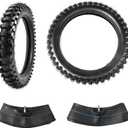 2 Set Tire and Inner Tube Sets Front 70/100-19 & Rear 90/100-16 for Dirt Bike, Replacement Motocross Off-Road Tire and Tube for All Pit Bikes 50cc up to 450cc